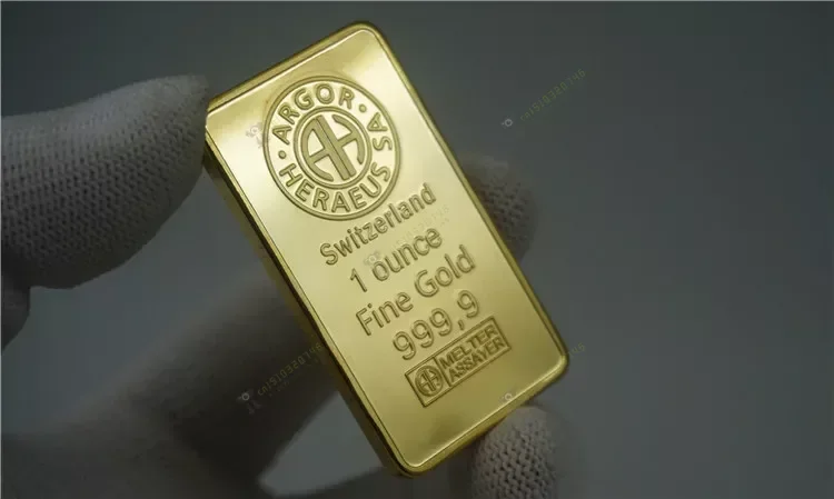 Suiza 1 Ouncefine Gold Argor-heraeus Sa Nuggets conmemorativos de oro falso Chapado en moneda de 24k, chapado en cuadrado