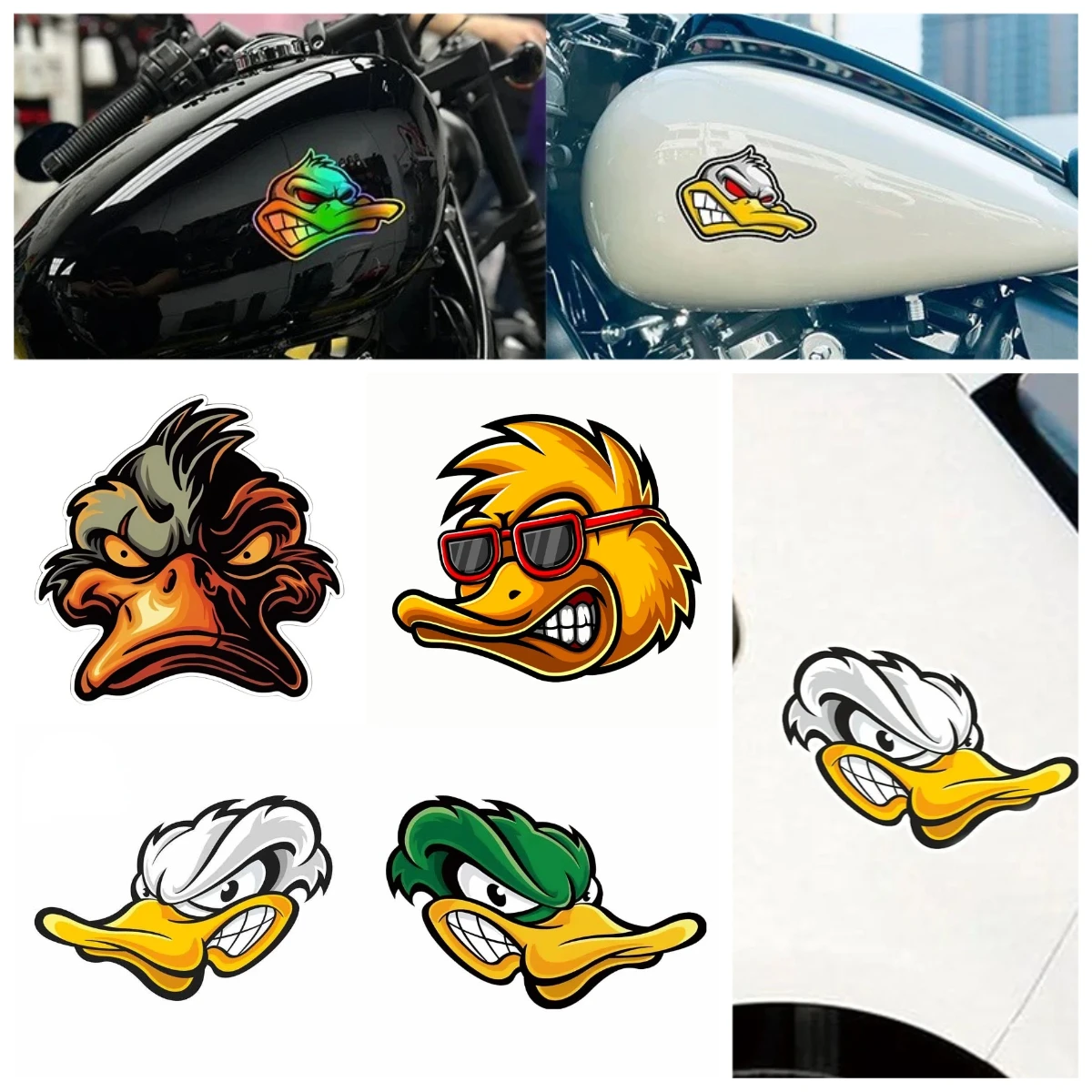 

Badass Rebel Duck Vinyl Stickers - Waterproof Scratch Resistant Car Decals for Vehicles - Bold American Style