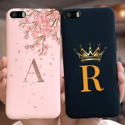 For iPhone 5 5s SE Case Cute Crown Letters Cover Soft Silicone Phone Case For iPhone SE 2020 2022 iPhone5 iPhoneSE Fundas Bumper