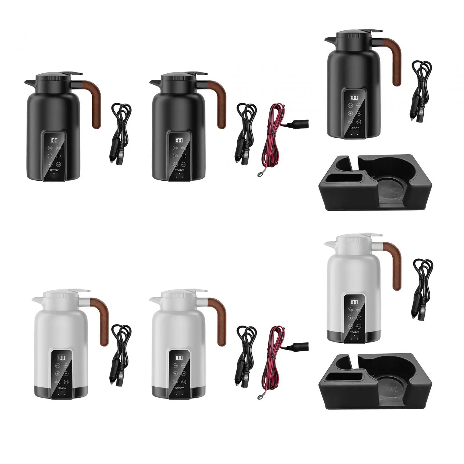 

Car Heating Cup LCD Display Travel Mug Electric Heat Water Cup for Tea Brewing Coffee Milk Heated Heating Water Family Cars