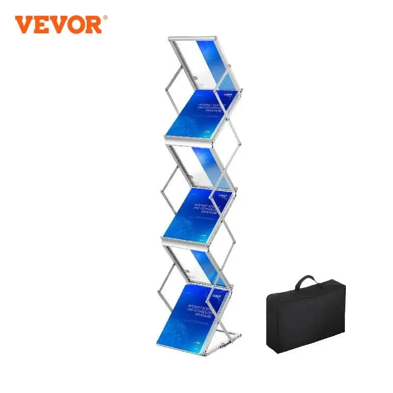 

VEVOR Literature Rack 6 Pockets Pop up Lightweight Catalog Holder Stand for Hotel Exhibition Office Store Aluminum Magazine Rack