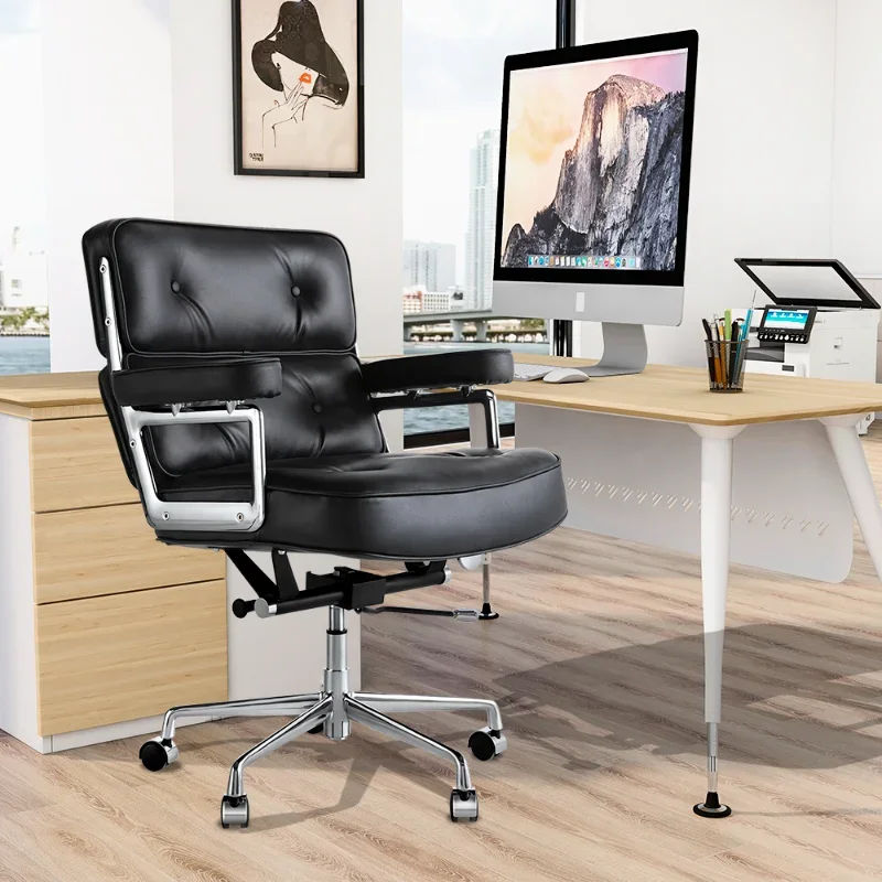 

Replica Lounge Ergonomic Chair Genuine Leather Lobby Leather Office Computer Accent Chair Swivel Home Office Furniture Sets