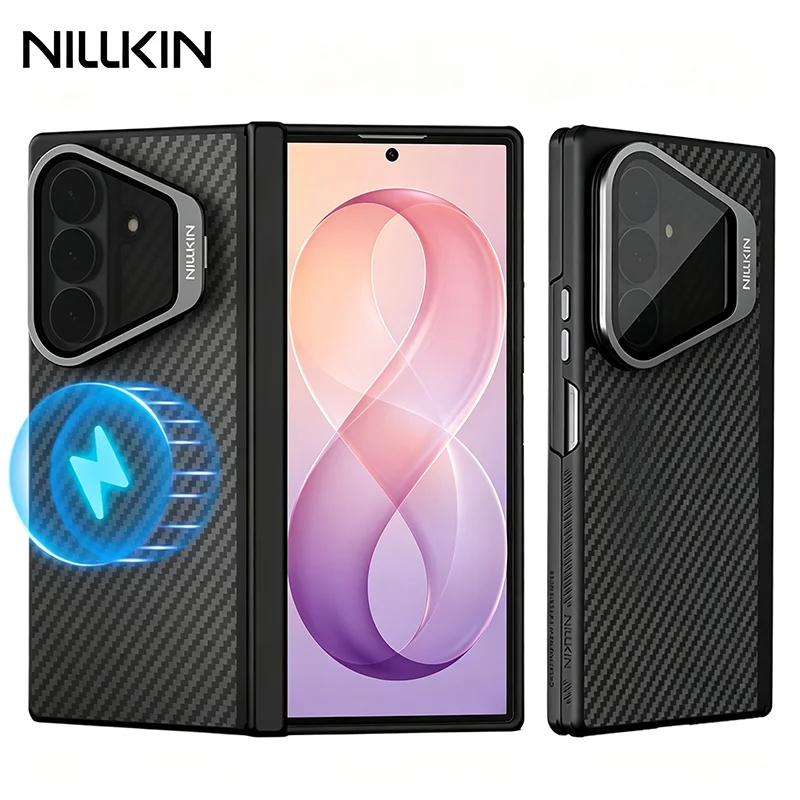 NILLKIN For Samsung Galaxy Z Fold 8 Ultra MagSafe Aramid Fiber Case With Camera Holder Magnetic Back Cover For Z Fold 8 Ultra