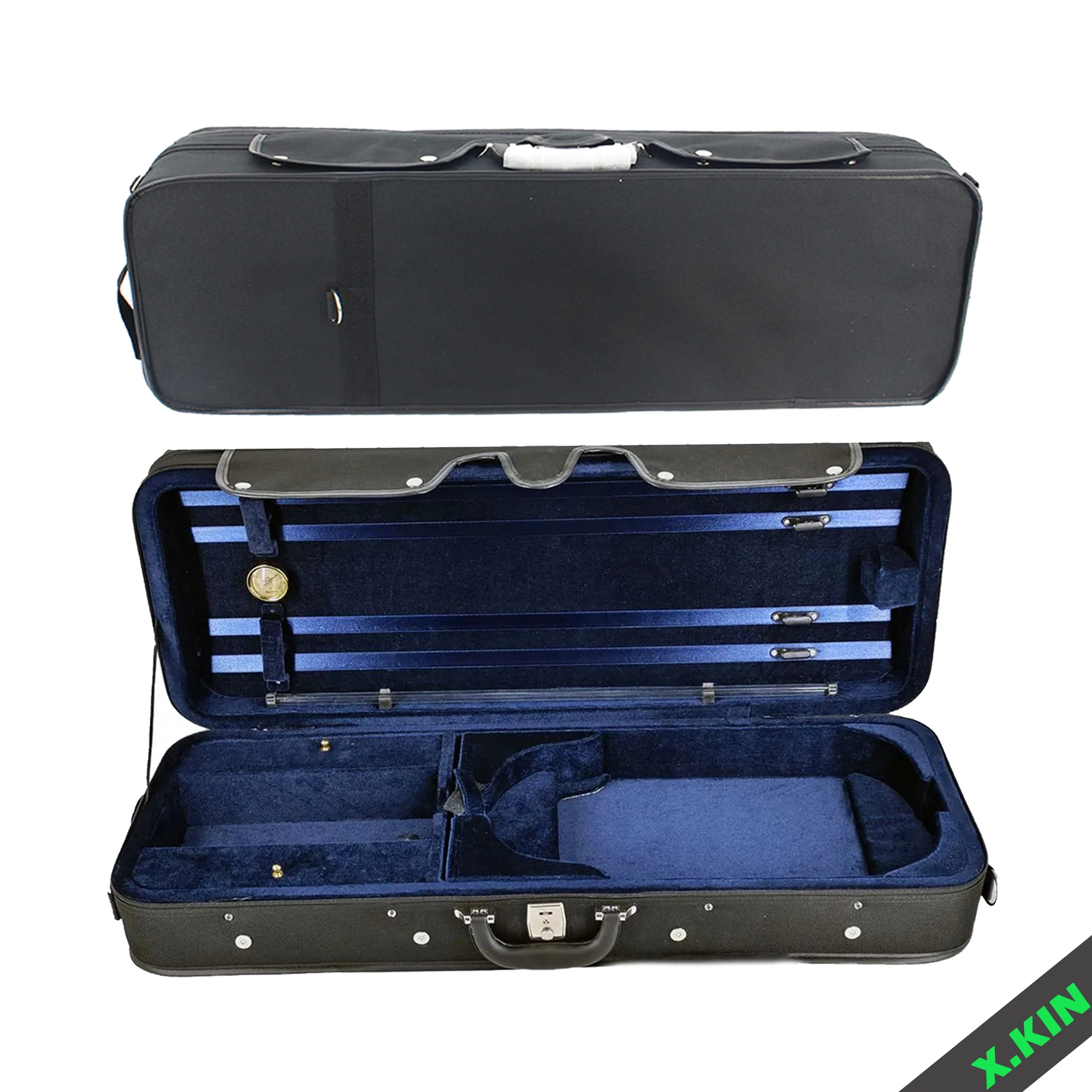Violin Case 4/4, Thickened Oxford Cloth, Velvet Lining, Waterproof and Shockproof Case