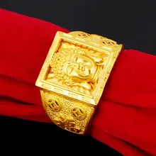 Boutique Buddha ring Open index finger ring Men's domineering Thai gold ring Imitation birthday wedding jewelry