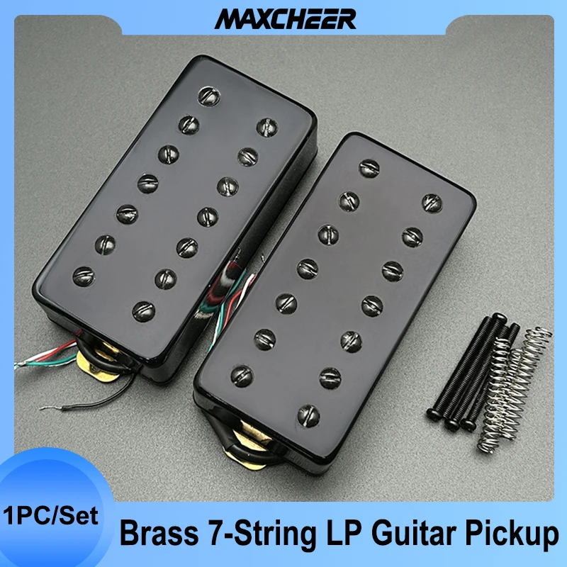 LP Guitar 7-String Guitar Brass Cover Humbucker Dual in Line Slotted Screw 8.5K/14K Coil Splitting Pickup Chrome/Gold/Black