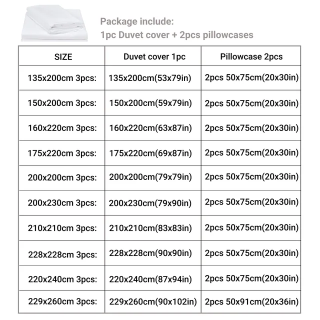 3pcs Duvet Cover Set with Pillow Case Double Comforter Bedding Set Quilt Cover Queen/King Couple or Single Bed 2