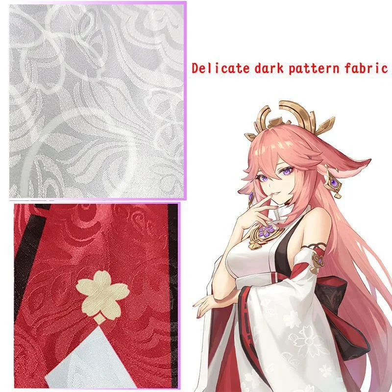 Yae miko cosplay spiel kostüm genshin impact cosplay frauen sexy kleid perücke zubehör anzug halloween weihnachts kostüme kleidung