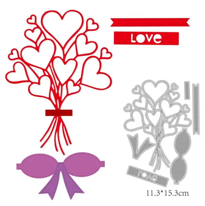 

Bow Heart metal cutting dies mold Scrapbooking paper craft knife mould blade punch template Embossing stencils 1pcs