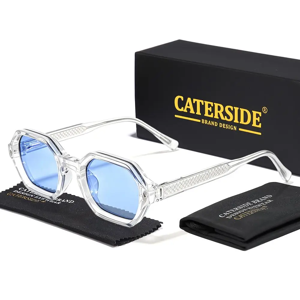CATERSIDE Neue modische Herren-Sonnenbrille, quadratisch, kleiner Rahmen, Federscharnier, Sonnenbrille für Damen, Outdoor-Reise- und Fahrbrille, UV400 – Detail 8