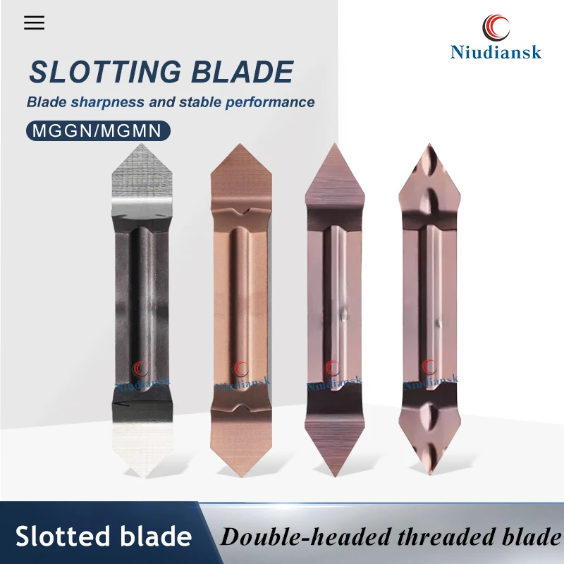 

90 Degree Grooving Inserts MGGN3-6001 MGGN400-90 MGMN4-6001M CNC Lathe Hard Alloy Slotting Blade Double Headed Threaded Blades