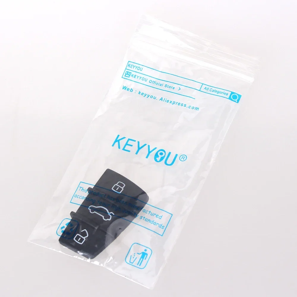 KEYYOU ใหม่ 3 ปุ่มยาง Pad Key Shell Fob สําหรับ Audi A3 A4 A5 A6 A8 Q5 Q7 TT S LINE ฿ Remote Key Case Cover