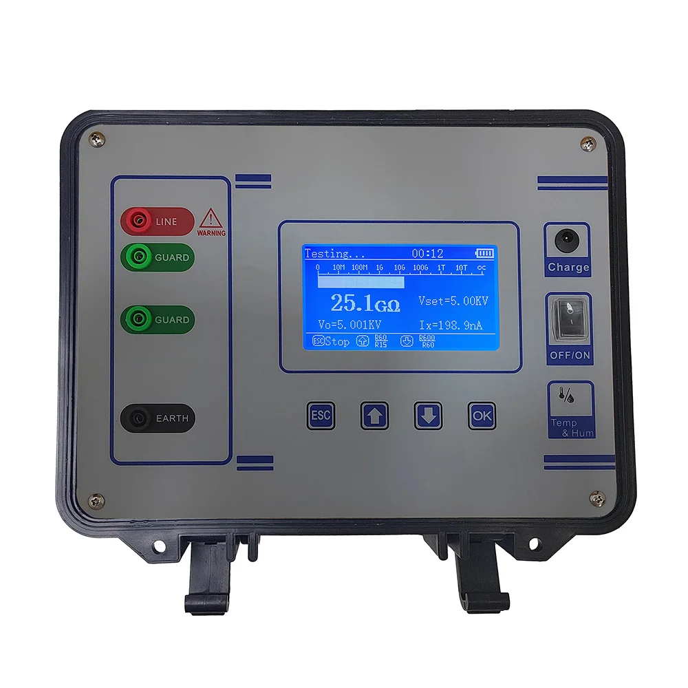 LCD Color Screen 5KV Digital Insulation Resistance Tester Megohmmeter High Voltage Insulation Resistance Meter Stores 60 Data