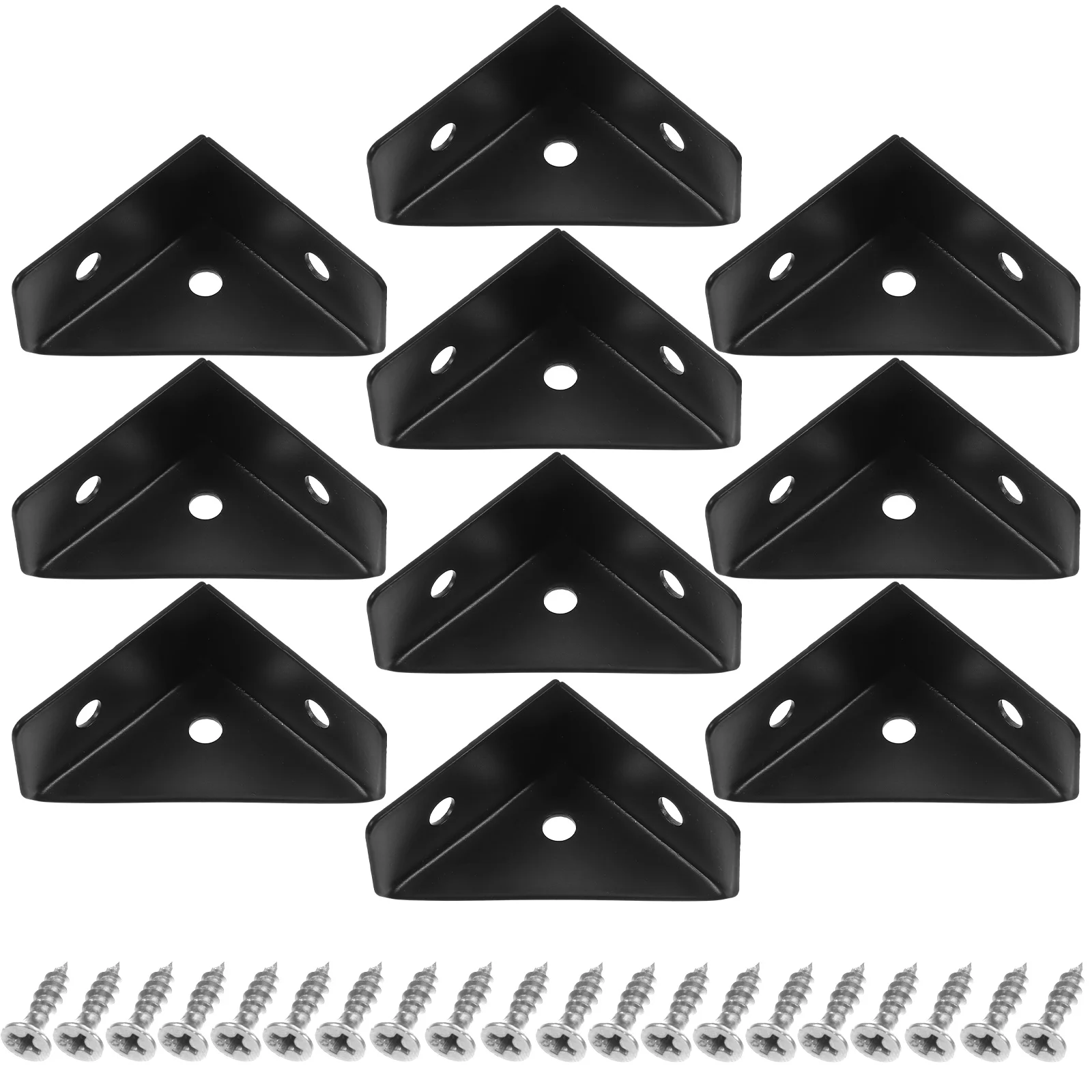 

10Pcs Thick Cold-Rolled Steel Corner Braces Angle Brackets Furniture Hardware Accessories