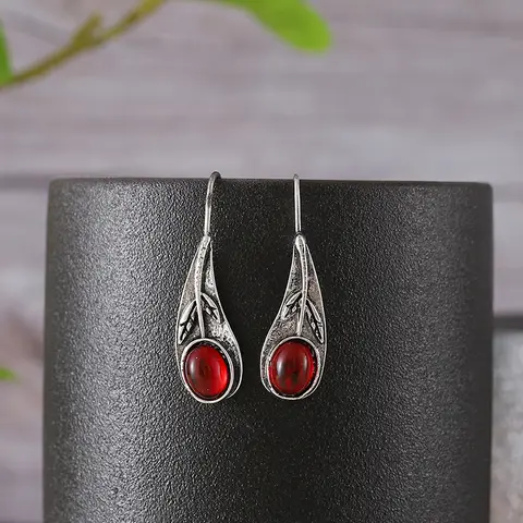 8 best sales लाल पत्थर की बालियां - №5