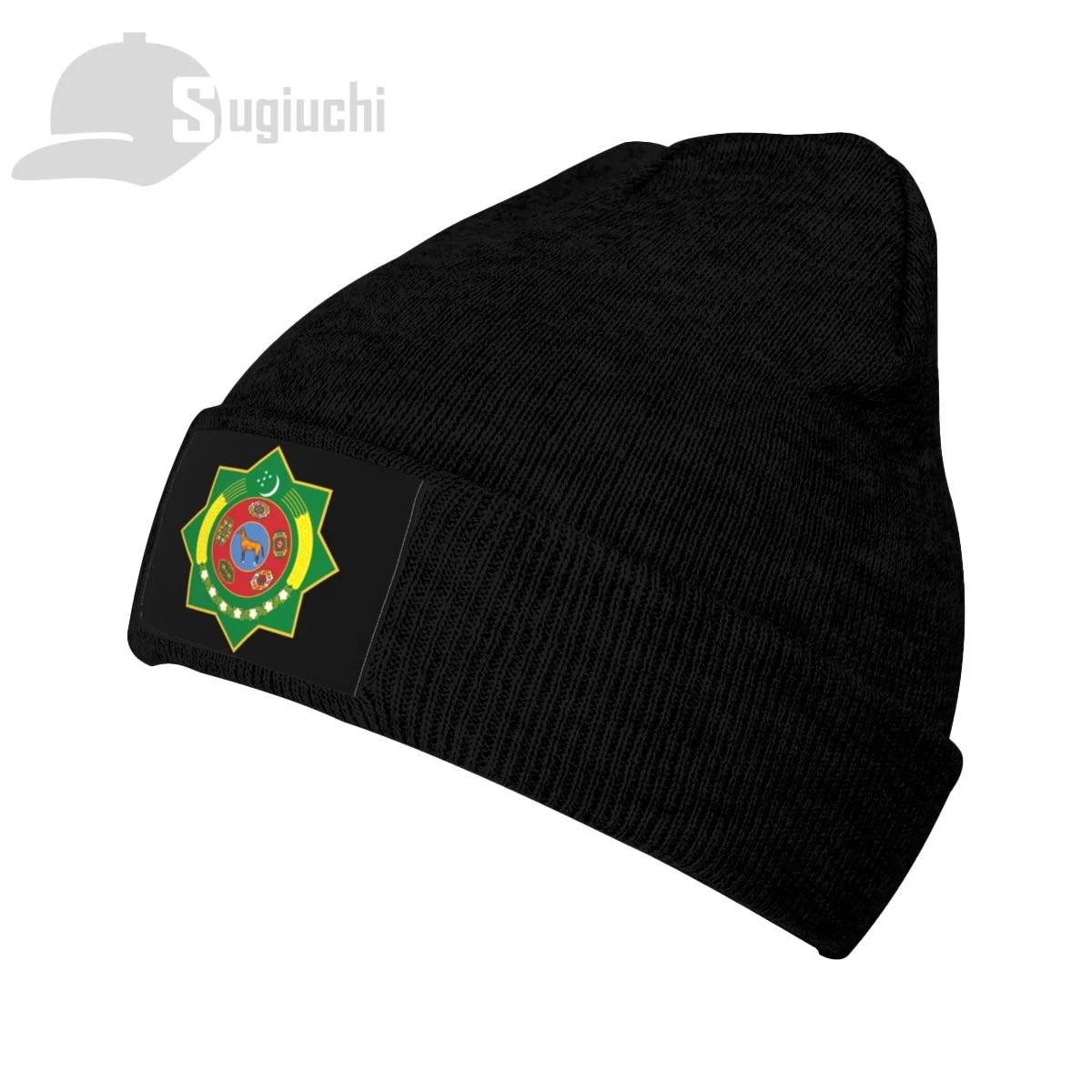 Emblem Of Turkmenistan Country Top Print Men Women Unisex Knitted Hat Winter Autumn Beanie Cap Warm Bonnet