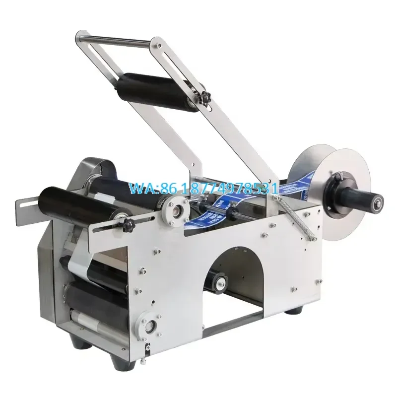 Wmwmnu for High Quality Commercial Round Bottle Labeling Semi-automatic Round Beverage Bottles Label Sticking