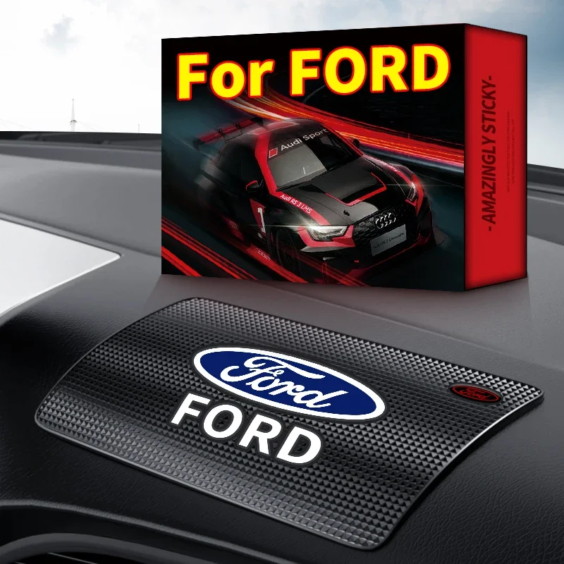 Estera antideslizante para salpicadero de coche, Interior de coche para Ford Focus 2 MK2 3 4 MK3 MK4 ST Mondeo Festiva Fusion Suit Fiesta Mustang Ranger
