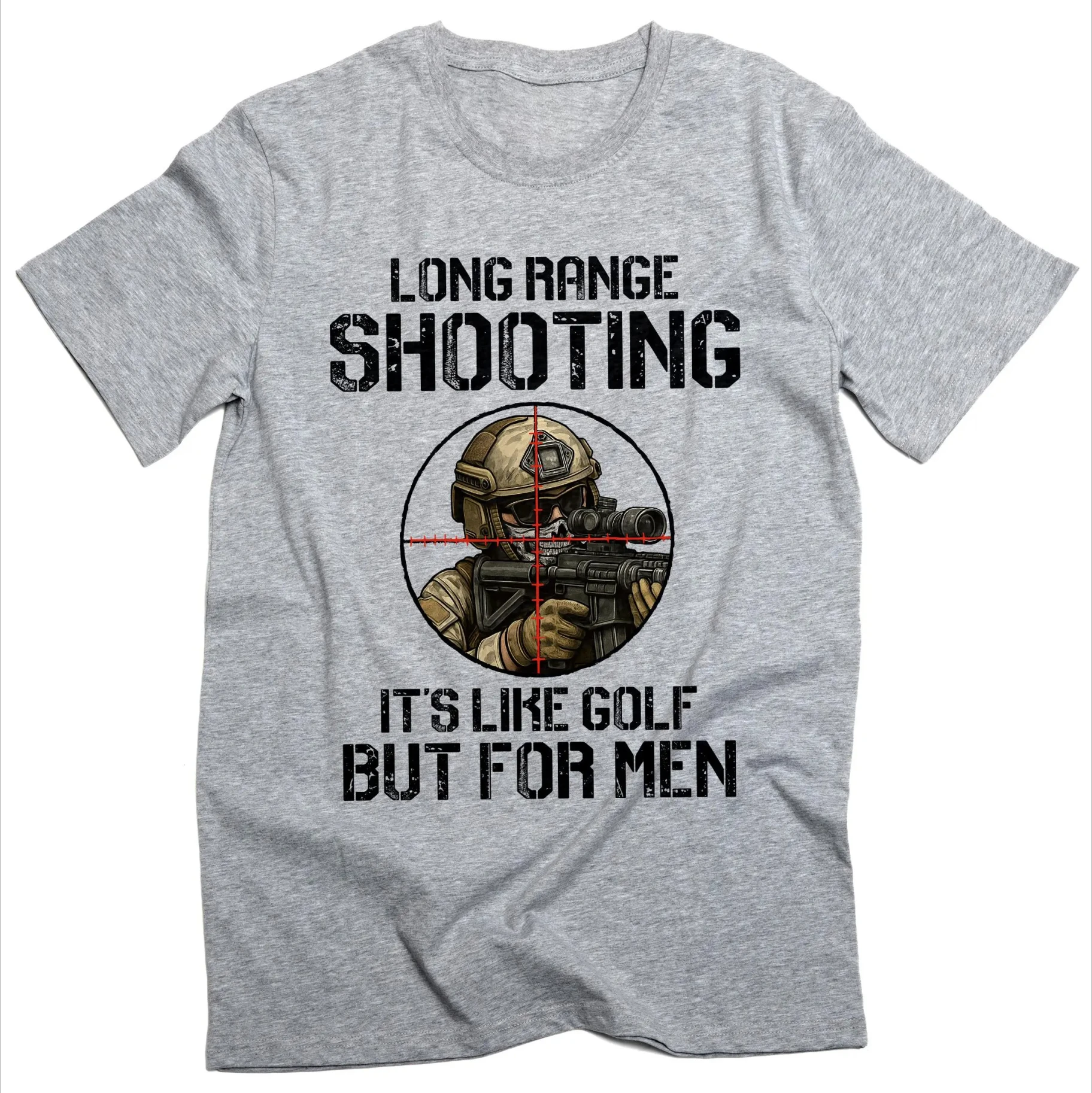 Men's Shooting Range T-shirt Summer Tracksuit O-neck Short-sleeved Sportswear Casual Cotton Tops Breathable Fashion Streetwear