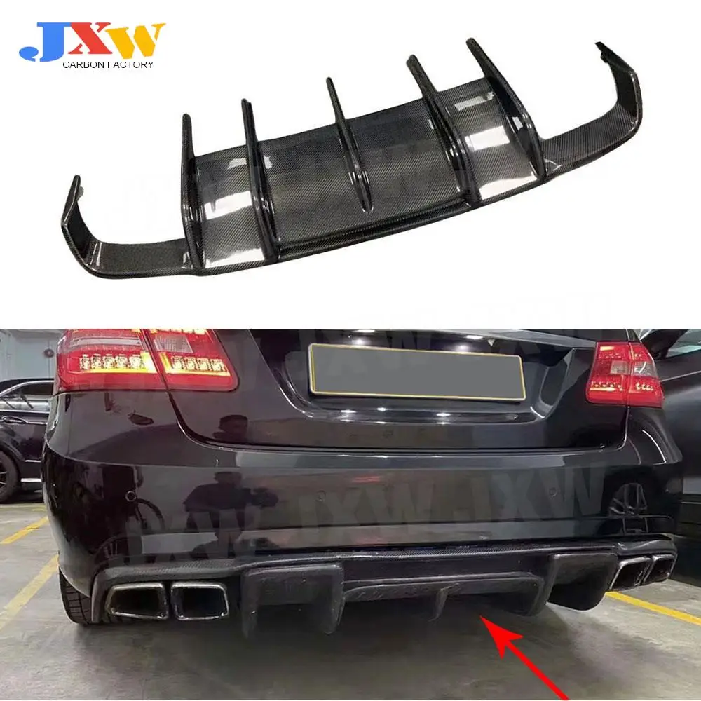 

Rear Bumper Lip Diffuser Spoiler Carbon Fiber For Benz E Class W212 E400 E500 E63 AMG 4 Door Sport 2011-2013 FRP