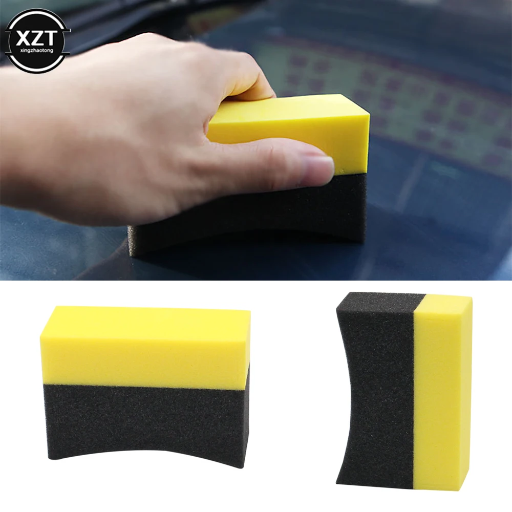 1PC PE Waxing Sponge Multifunctional Waxing Cleaning Tool Corner Wipe Clear Residual Wax Car Interior Cleaning PE Sponge Brush