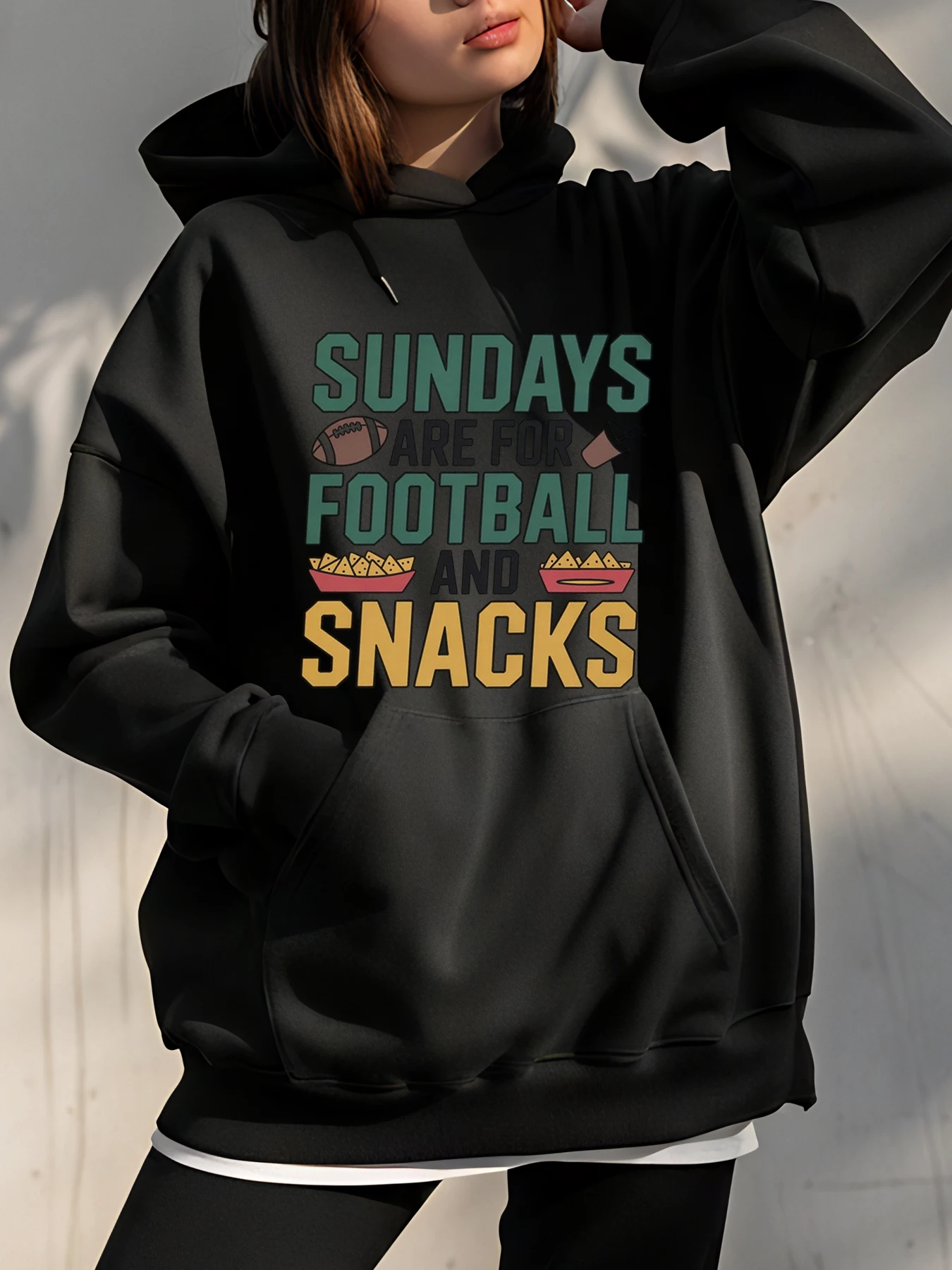 

Толстовка Sundays Are For Football And Snacks с графическим принтом, повседневная толстовка унисекс для женщин и мужчин, спортивная одежда для фанатов