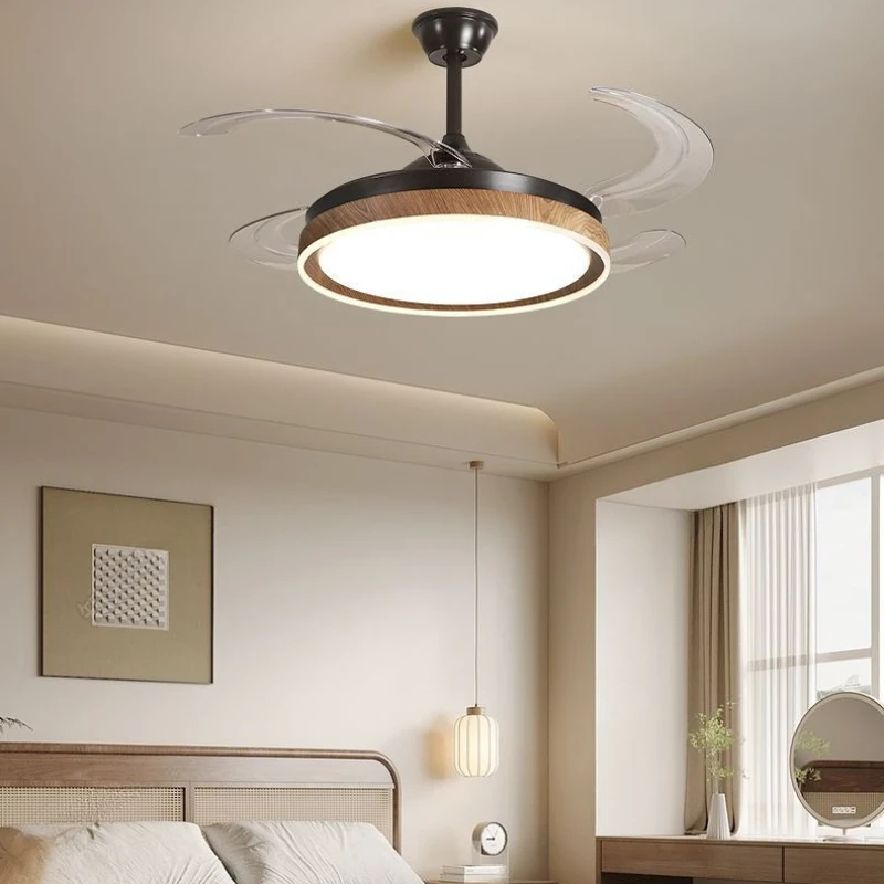 French Vintage Style Acrylic Ceiling Fan Lights for Restaurant Dining Table Ambiance House Cube Interior LED Lighting Fixtures