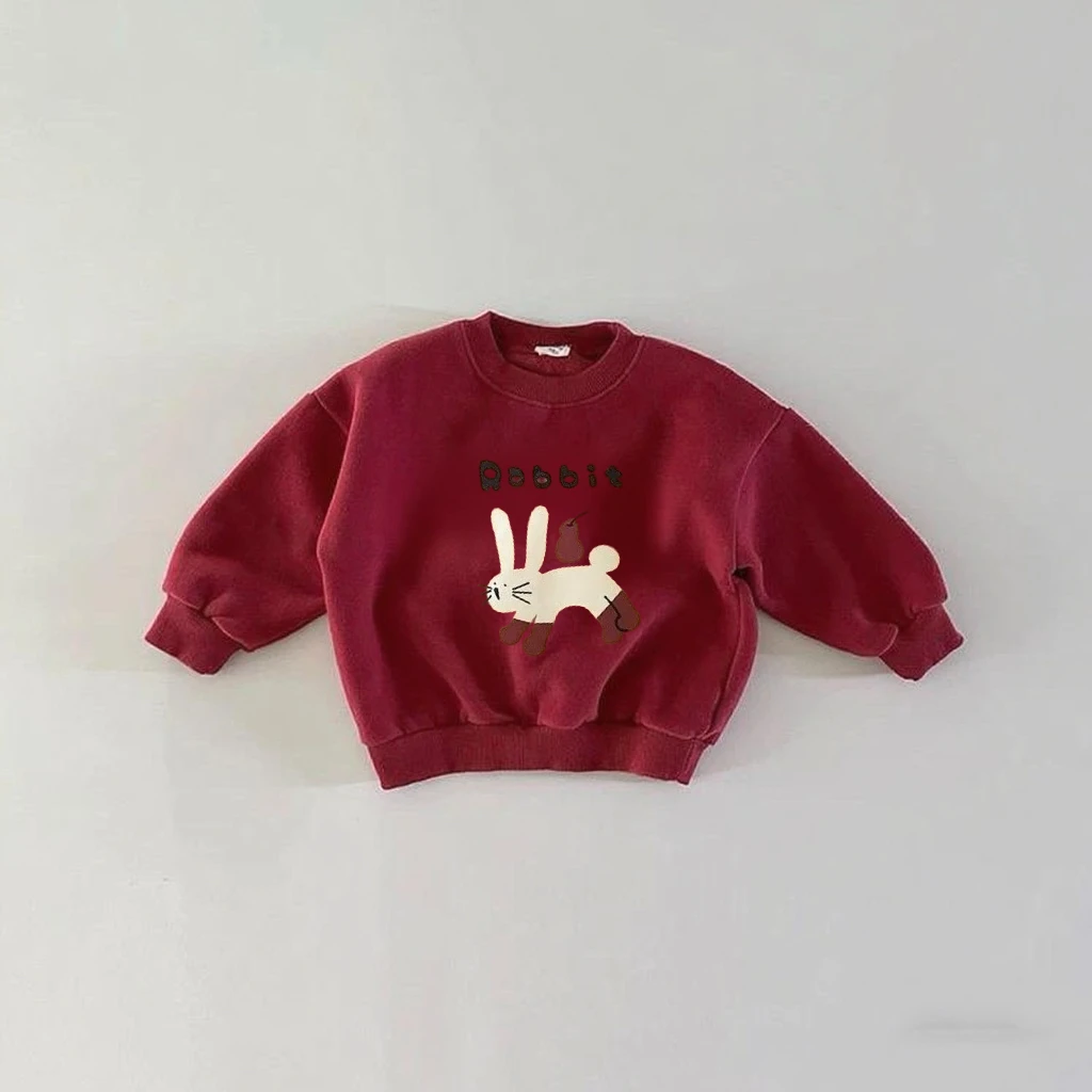 Fashion Simple Tops Long-sleeeved Hoodie Outer Wear Kids New Lovely Clothing Printed Round Neck Pullovers Child Boys Sweatshirts