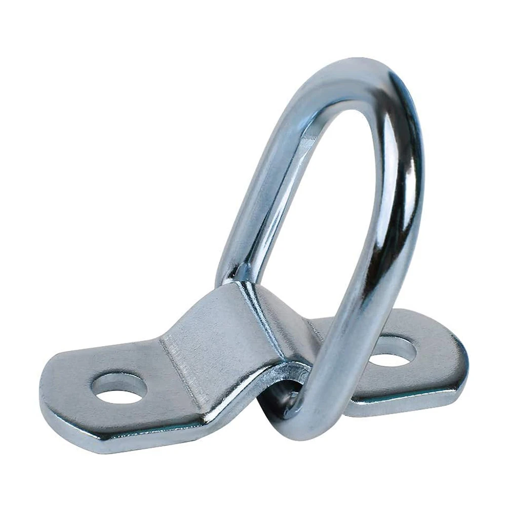 Immagine 6: 4 Pezzi Anello di Ancoraggio Resistente da 3/8 Pollici, 2400 LBS, Anello di Fissaggio per Montaggio a Pavimento per Camion, Camper, ATV, Barche