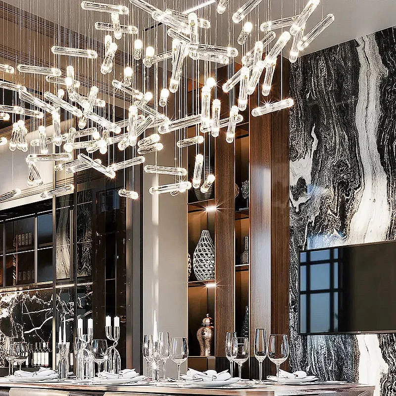 Hot Sale Custom Chinese Style Fish Shape Acrylic Chandelier Waterproof Luminous Pendant Light for Mall Hanging Decoration