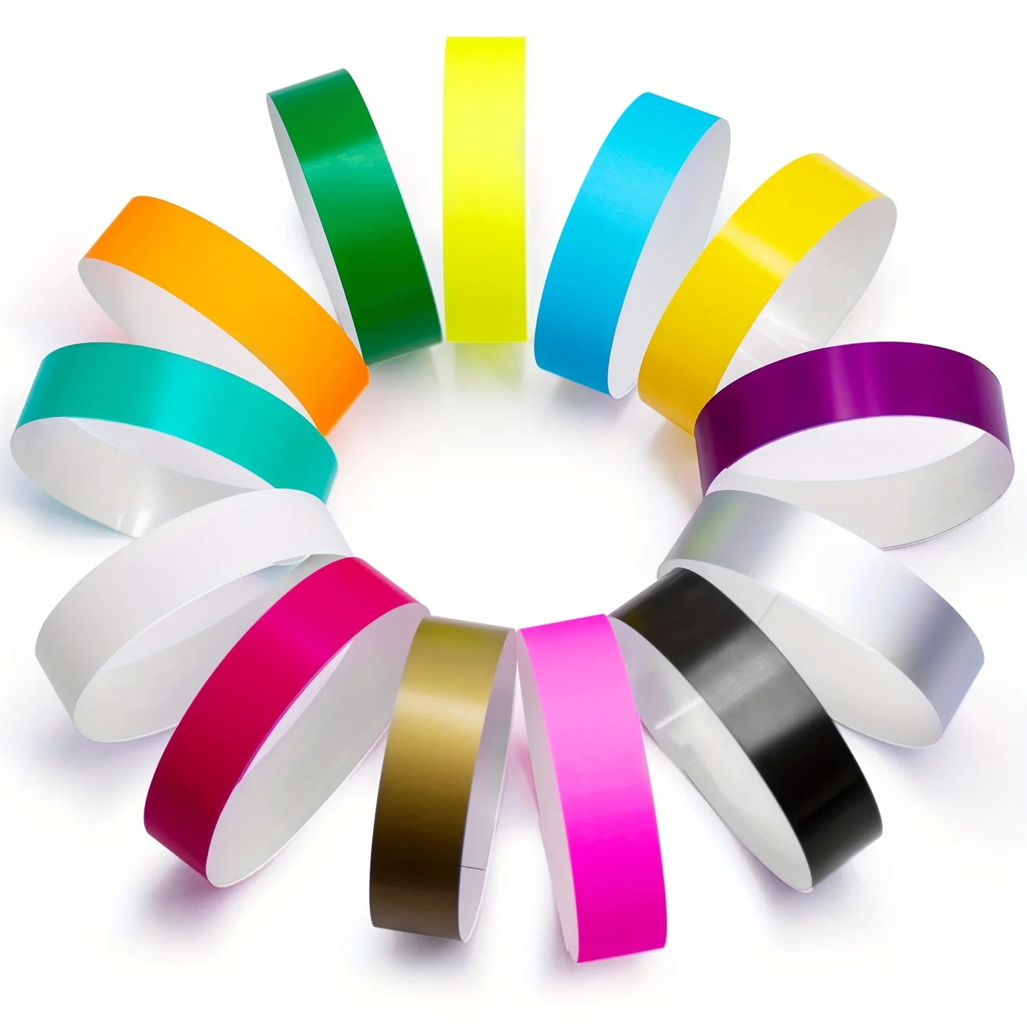 Pulseras de Papel Impermeables de Color Neón, Pulseras Adhesivas para Eventos, Fiestas, Conciertos, Festivales, Pulseras Ligeras al por Mayor