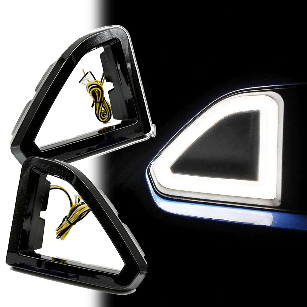 LED Flowing Turn Signal DRL Light For Ford Mustang 2015-2017 Front Grill Bumper Side Marker Switchback DRL Lamp Smoked Lens