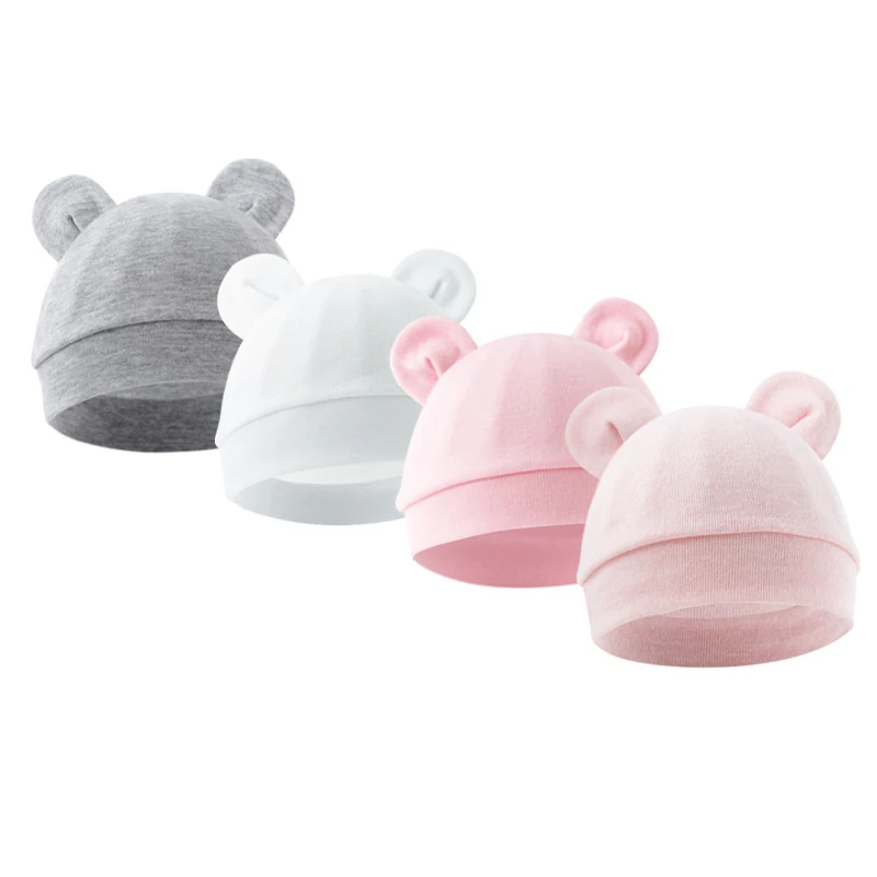 

Soft Newborn Hat Cotton Baby Beanie Solid Color Bonnet Cap for Kids Infant Girls Boys Newborn Photography Props Accessories