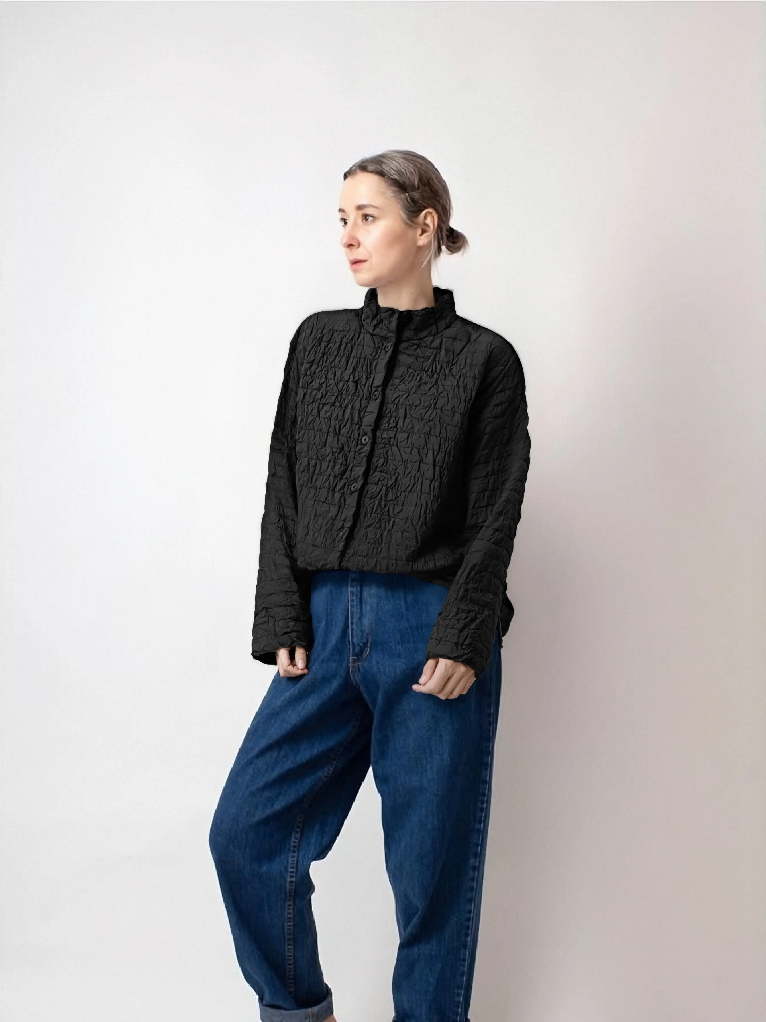 

YUDX Women's Thin Jacket Simple Stand-up Collar Single-breasted Solid Coat Winter Loose Slim Versatile Warm Top 2025 New