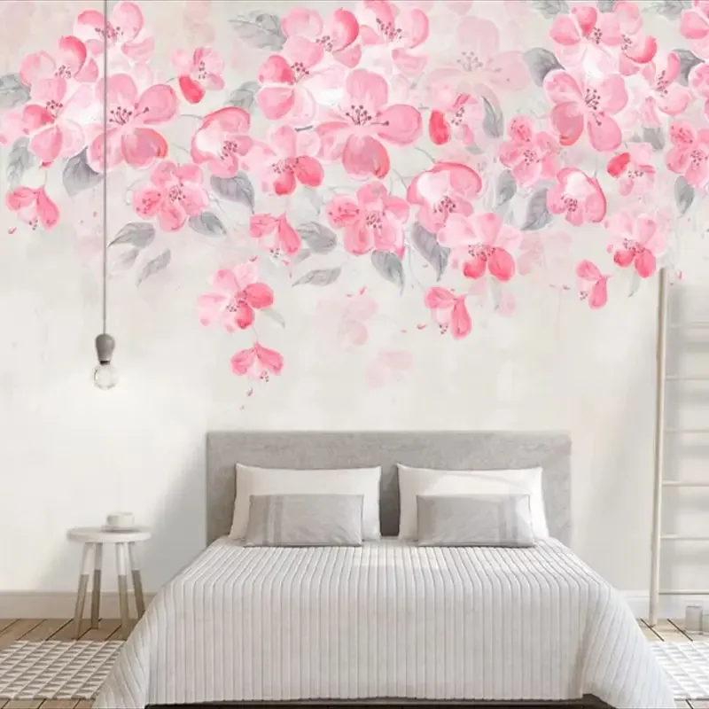 

Custom wallpaper 3d Chinese vintage lotus TV background wall omantic full house large flowers and plants whole house wallpapers