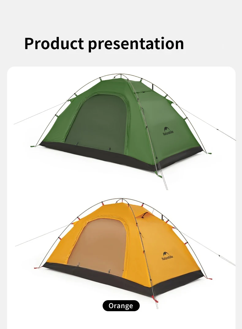 Naturehike 2026 Neues Campingzelt Großer Raum Mückenschutz Strandzelte Ultraleichtes Schnellaufbau 2-Personen Outdoor Wanderzelt – Detail 14