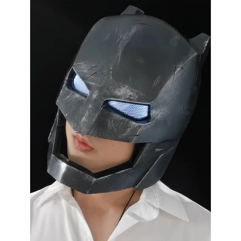 หน้ากากคอสเพลย์อัศวินคลุมเสื้อคลุม CyAnime แบบเรืองแสง สำหรับผู้ชายและผู้หญิง ใช้สำหรับถ่ายภาพ งานปาร์ตี้ หน้ากากสีดำ