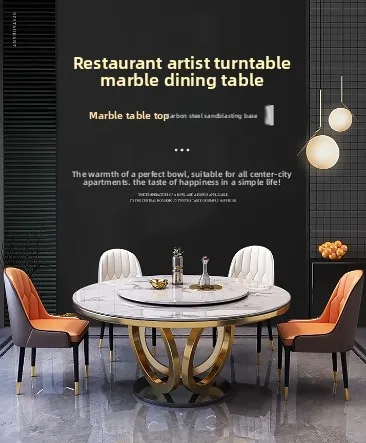 

Обеденный стол из спеченного камня, роскошный обеденный стол из спеченного камня, круглая мраморная столешница, кухонный стол и набор стульев