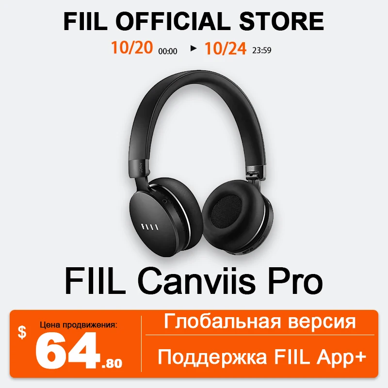 FIIL-Canviis Pro Hi-Fi Headset Bluetooth sem fio, Cancelamento de Ruído Ativo, Versão Inglês
