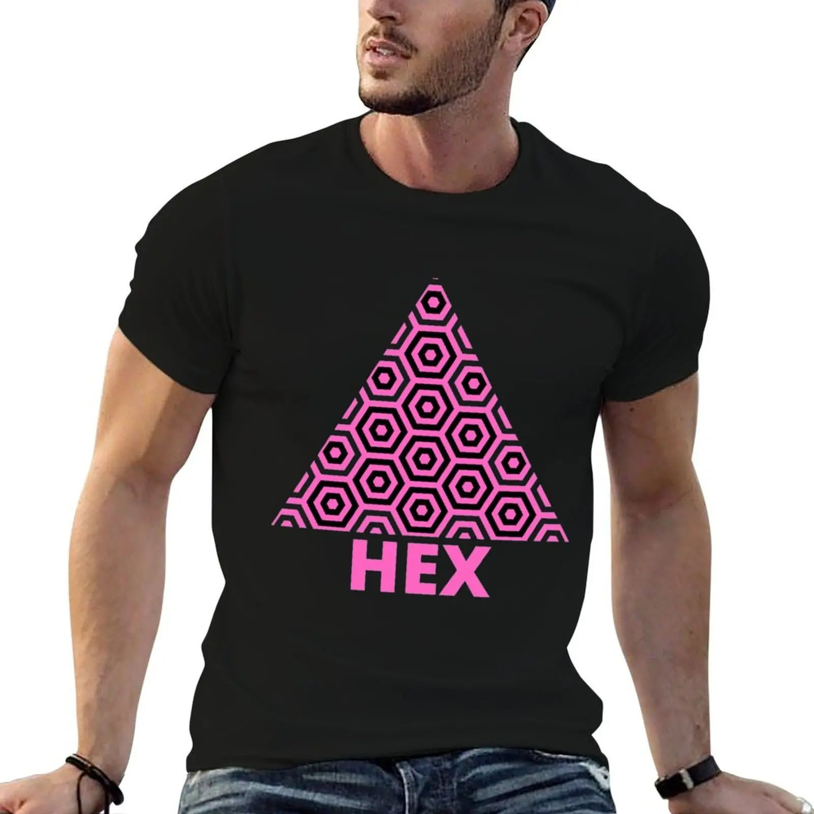 HEX CRYPTO Classic T-Shirt blue archive oversizeds T-shirts for men cotton