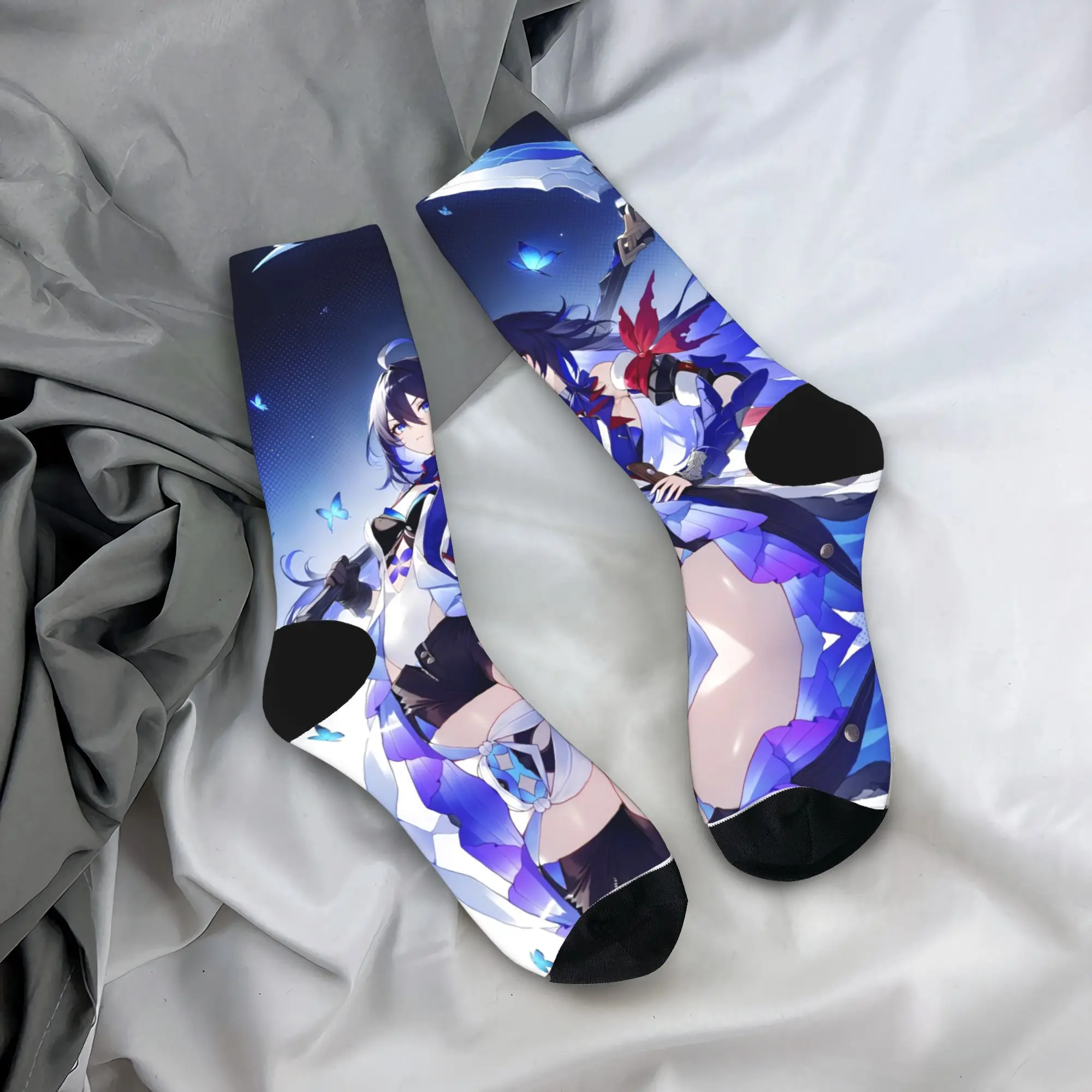 ถุงเท้าลายเกมสตาร์เรลส์ น่ารัก ถุงเท้าผู้ชาย อุ่น นุ่ม ถุงเท้าวิ่ง ลายกราฟิก ถุงเท้ากันลื่น สำหรับฤดูใบไม้ร่วง
