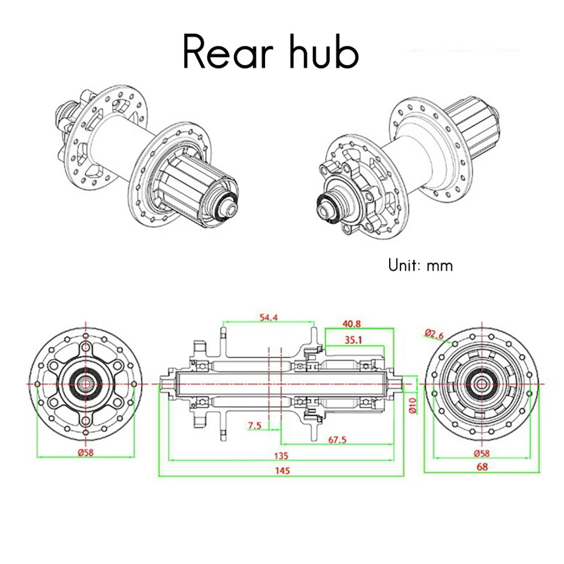 Bike Hub Set 32 Holes 7/8/9/10 Speed Mountain Bike Hub Front Rear Disc Brake Bearing Hub With Quick Release