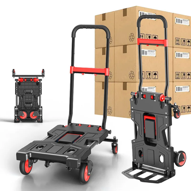 

Hot Selling Camping Cart Multifunctional Luggage Cart 2 in 1 Hand Trolley Platform Handcart 150KG Folding Handcart