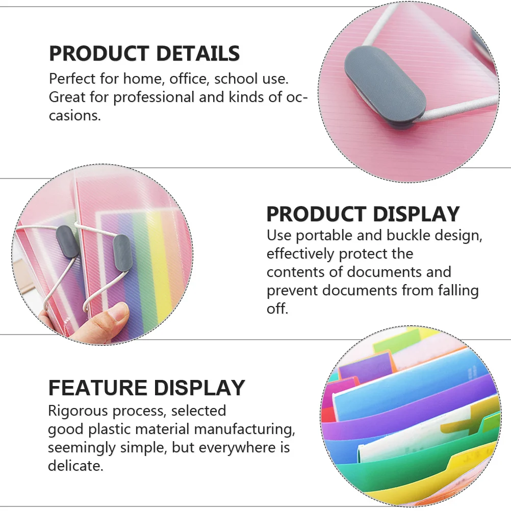 

2pcs Plastic Accordion Folder Large Capacity Portable Document Organizer File Bag For Office School Home Bill Folder Receipt