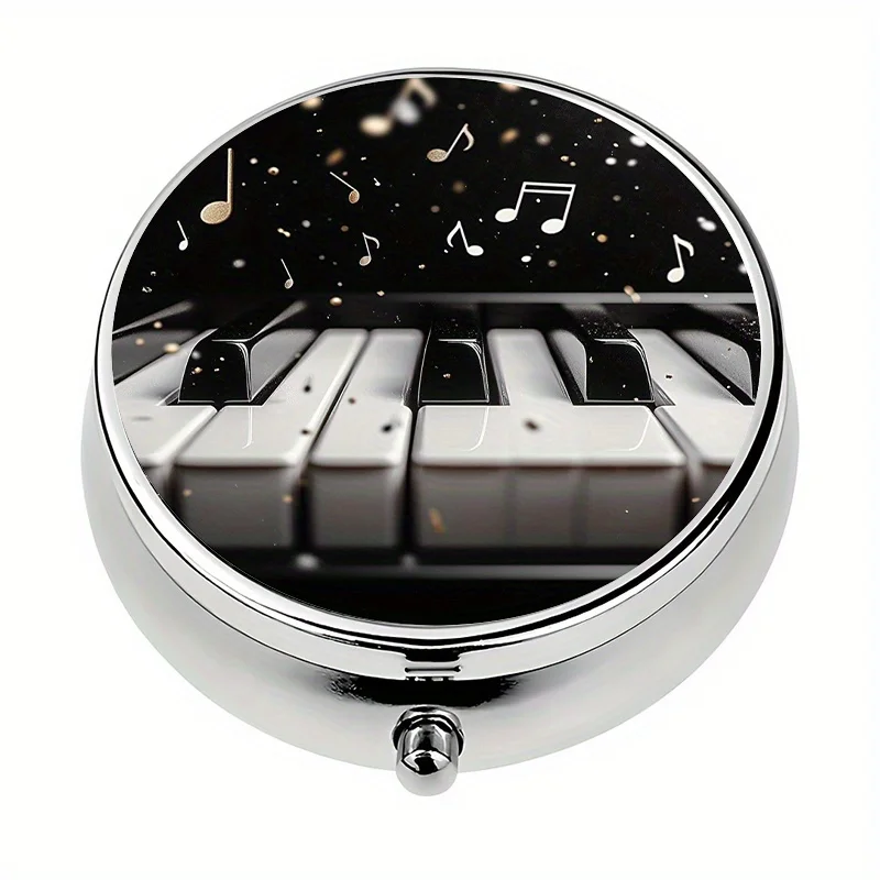 Single pack, portable travel pill box, 3-compartment piano key design, compact daily pill box, perfect for a purse or wallet, a perfect and unique gift