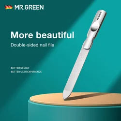 MR.GREEN-limas de uñas de doble cara, acero inoxidable, manicura y pedicura, herramientas profesionales para el cuidado de las uñas de los dedos