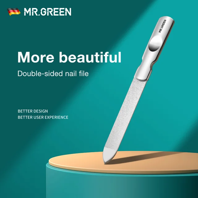 MR.GREEN dwustronne pilniki do paznokci Manicure Pedicure ze stali nierdzewnej pielęgnacja dla profesjonalnych narzędzi do pielęgnacji paznokci u stóp
