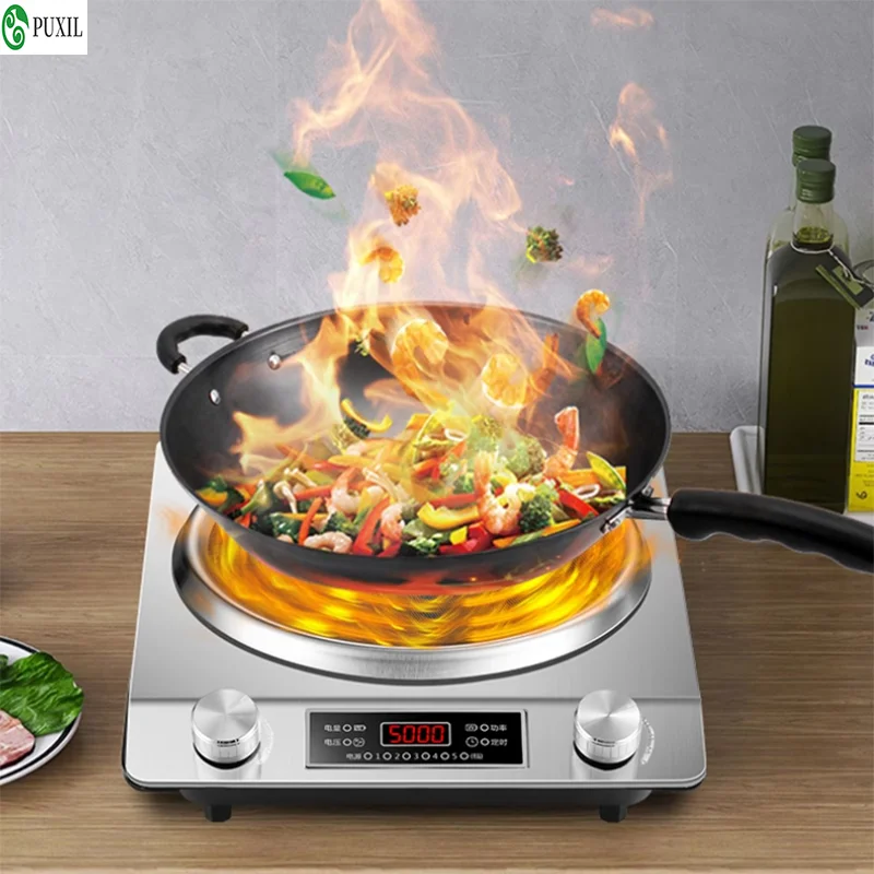 220V concave induction cooker household integrated high-power battery frying boiler