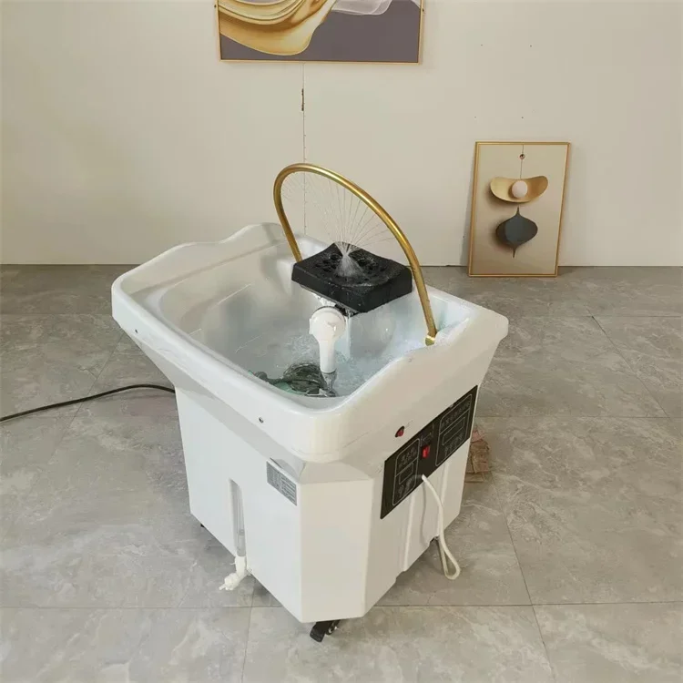 Salon Shampoo Basin Portable Head Spa Sink Head Spa Equipment Shampoo Bowl with 60L Water Storage