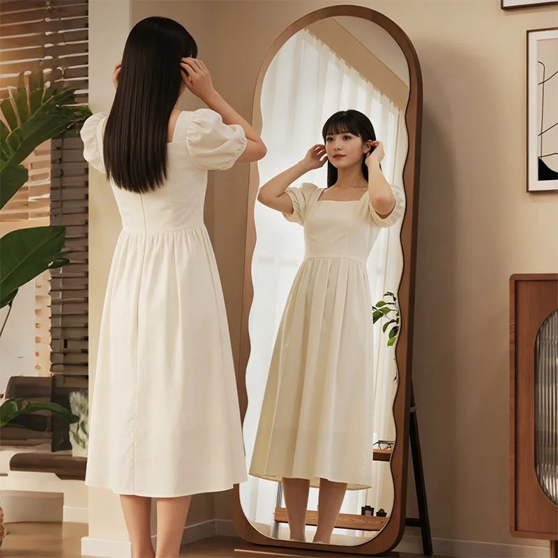Wavy Standing Mirror Full Body Items Accessories Living Room Decoration Modern Long Mirror Makeup Funky Espelhos Home Products